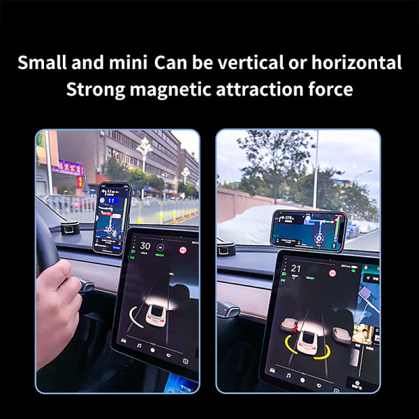 Trådlös hopfällbar telefonhållare Design för TESLA Model 3/Model Y/Model S/Model X Just Black IC