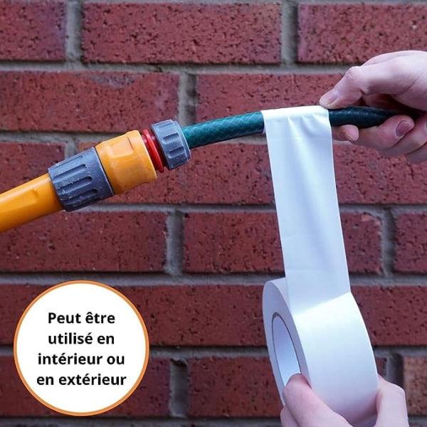 IC Tekstilbaseret tape - 48mmx50m - 1 rulle holdbar, vandtæt hvid