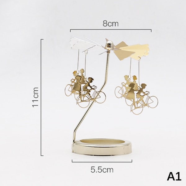 IC Ljushållare Roterende varmeljushållare Julbordsdekoration Guld A1
