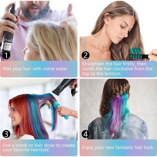 IC Hårkritor / Hårfärg för Barn - 10 olika färger för hår multifärg