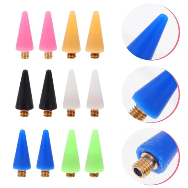 12 Pcs Nail Dotting Pen Point Drill Wax Head Rhinestone Pen Replacement