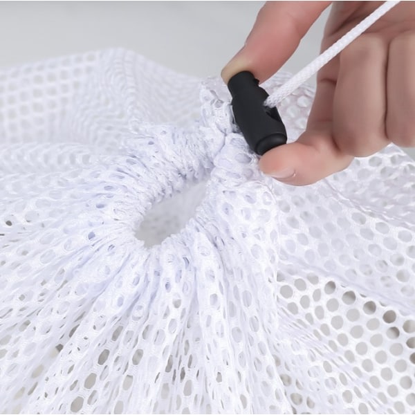 IC 3 stk Mesh Rund Bunn 40*50 Trekksnor Vaskpose Finmasket Mesh Stor Vasknettlomme