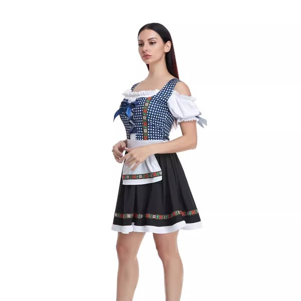 Naisten Oktoberfest-mekko Red Grid XXL