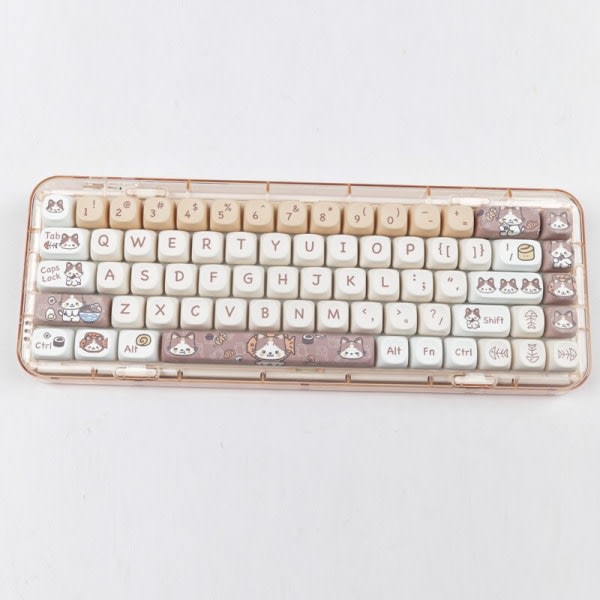 1 Set GMK 142 Tangenter Meow Eat Solar Eclipse MOA Caps Sublimering Mekaniska Tangentbordstangenter Meow IC