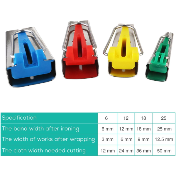 IC Bias Tape Maker Sybehör Bias Tape Tool Rustfrit stål