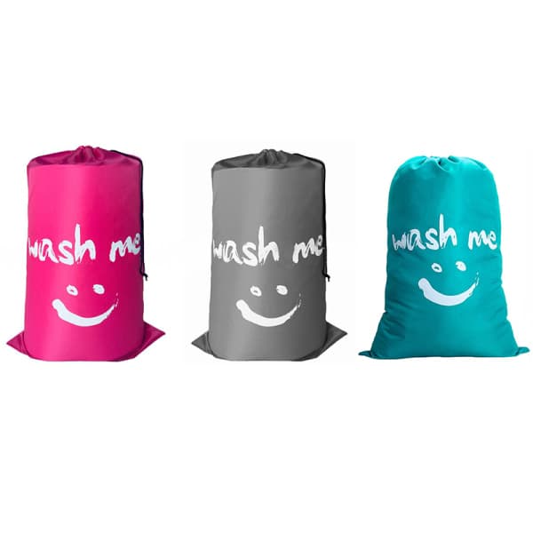 IC Smile Shape Nylon Vaskepose Wash Me Pouch Vaskbar Organizer Blå