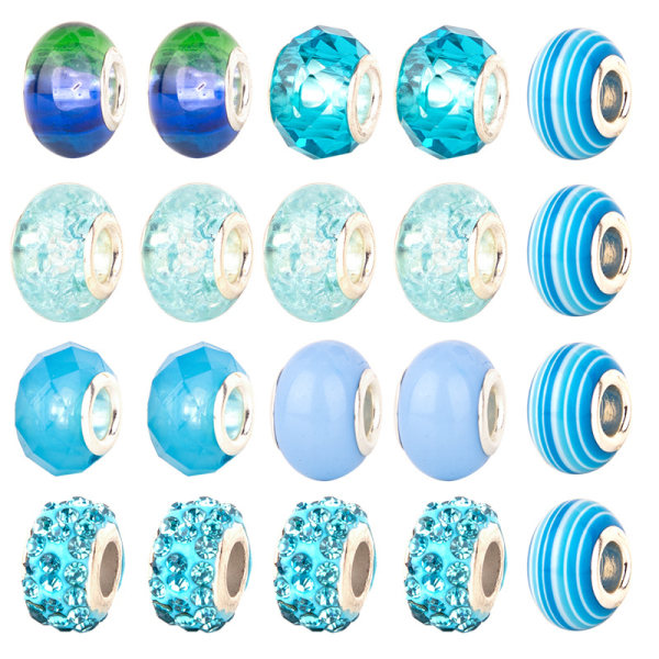IC Julklapp - DIY Kids Ocean Collection Armbåndsett i blå pärlor presentforpackning