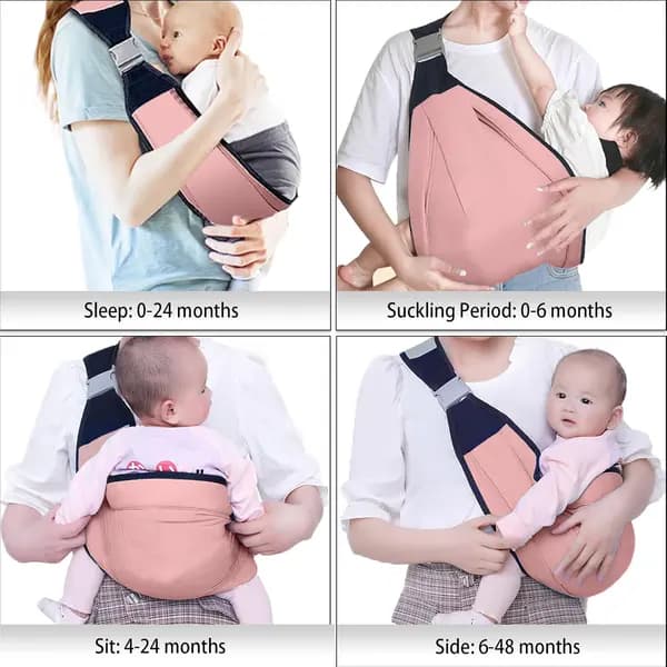 Bæresele Justerbar Ergonomisk Hoftesele til Nyfødte og Småbørn Op til 20 kg Pink Pink Level 4