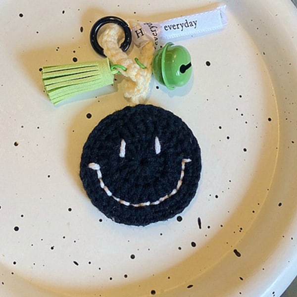 IC Mode e Smile Face Nøgleringe Med Klokke Kvinder Strikning Smilende A3