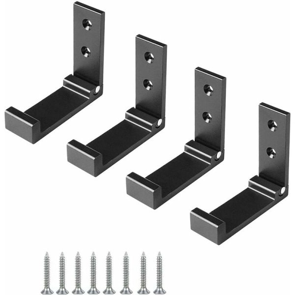 IC Aluminiumlegering Väggmonterad Klädkrok 90° Vikbar Klädkrok Med Skruvar Badrum Väggmonterat Skrivbord Garderob Badrum, 4st