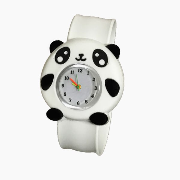 IC Tecknade barnklockor Watch som indikerar Quartz Electronic Armbandsur (Panda vit)