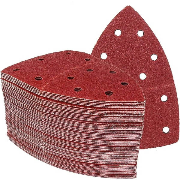 Slibningssæt med 100 trekanter, 11 huller, 105 x 152 mm, struktur 180