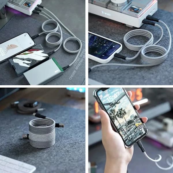MagnoLoop - Älykäs magneettinen latauskaapeli musta One Size USB - USB-C USB - USB-C