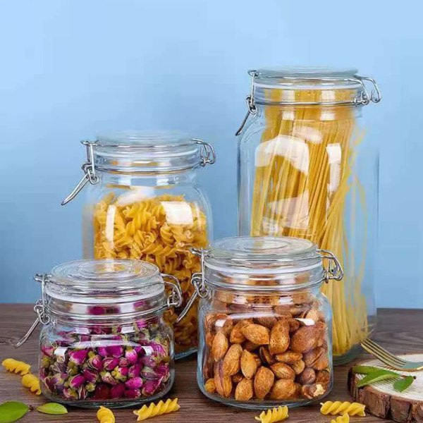 Glasförseglad Glas Spänne Förvaringsburk Vin Kimchi Glas Te Mat