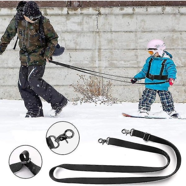 Utomhussport Barnskidbälte Antisladd Anti-fall Säkerhetsbälte Skiträningsbälte Rosa