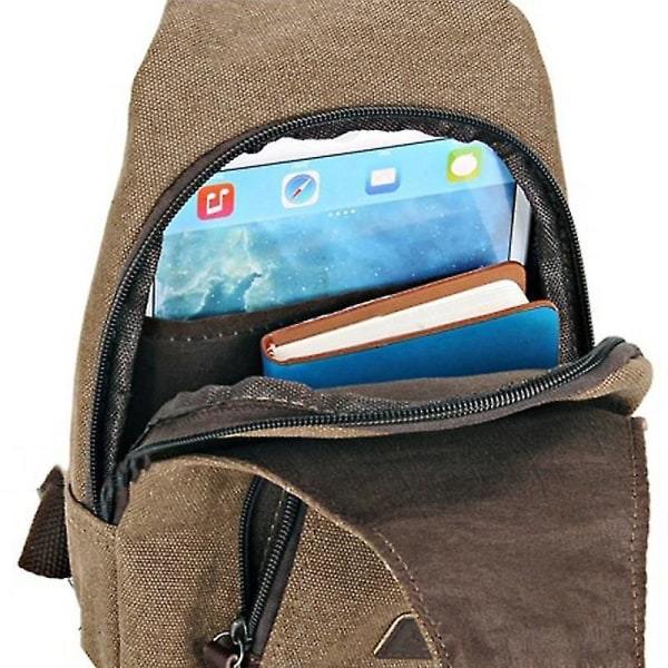 Mäns Canvas Sling Bröstväska Crossbody Axelväska Militär Armé Ryggsäck Vandring