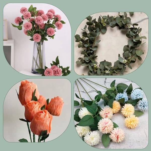 50 stk grønne blomstertrådstilker 12 tommer, 2 mm solid jerntråd for blomsterdekorasjon, DIY-buketter, kranser og håndverk