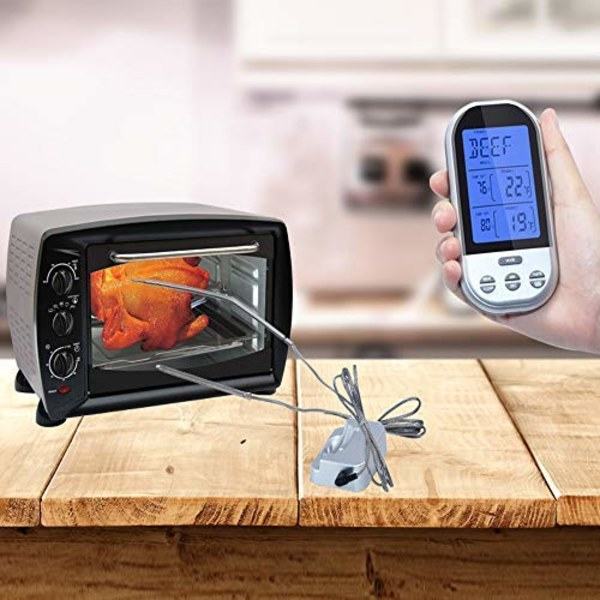 IC Trådlös Digital Kötttermometer Kökstimer med Två Sonder