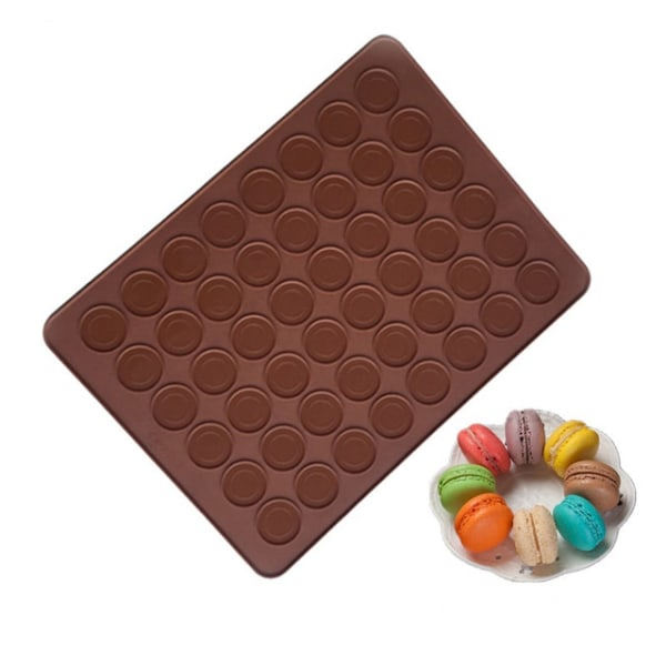 IC 2 stk Silikon Macaron Bageplader 48 Huller 38*28cm Enkeltsidet