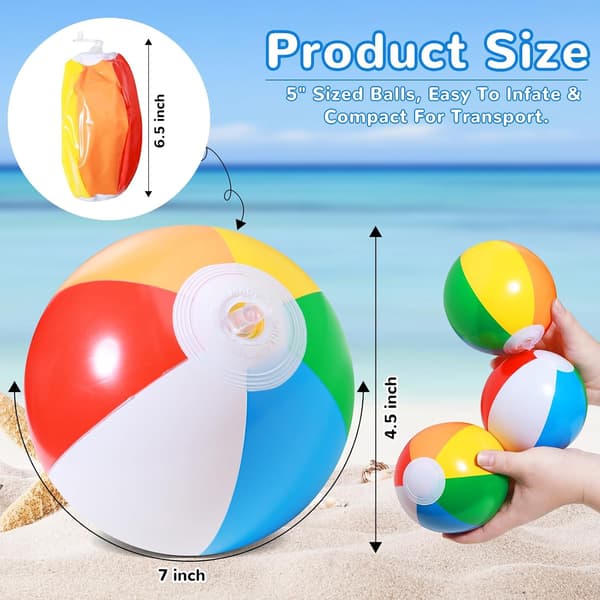 28-pak Mini Strandbolde - 13 cm - Oppusteligt Legetøj til Pool & Strand