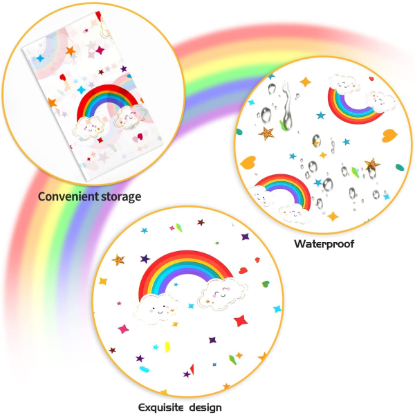 IC 3 delar Regnbågsdukar, Regnbågsdukar i plast Regnbågsdukar Regnbågsdukar Färgglada rektangulära cover