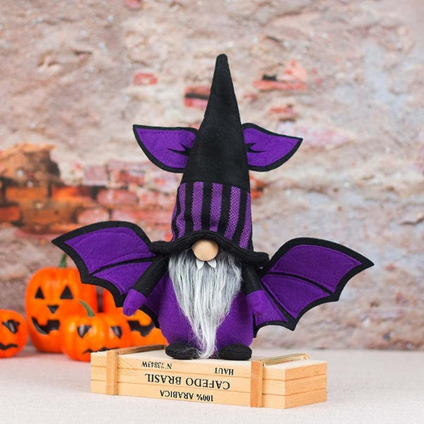 IC Halloween Ansiktsløs Gammel Mann Bat Vampyr Prydnad Høytidsdekorasjon
