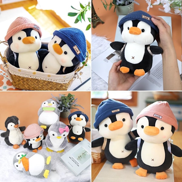 Plush Penguin Kosedyr for Barn Myk Kosedyr for Kosing og Lek Squishmallow Penguin Plush for Jenter Gutter (Blå 23cm) B2