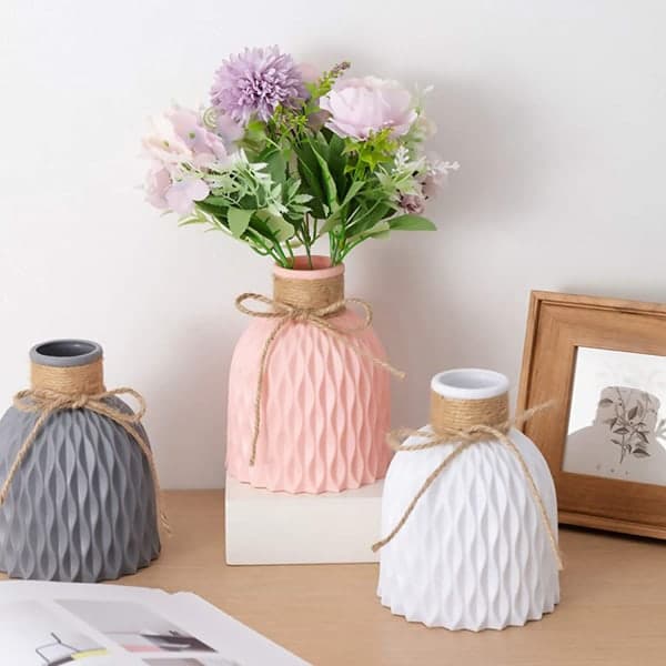 IC Vase, plastvase, moderne geometrisk vase (hvit) Hvit
