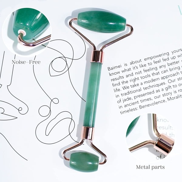 IC Jade Roller & Gua Sha, Ansigtsrulle, Facial Beauty Roller - Grøn