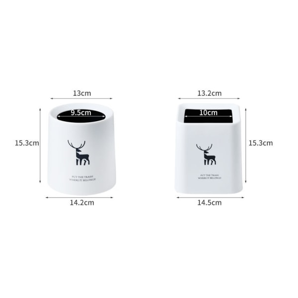 IC Mini Discovery Papperskorg Kvadratisk Hjort Vit (14,5cm*10cm*15,3cm)