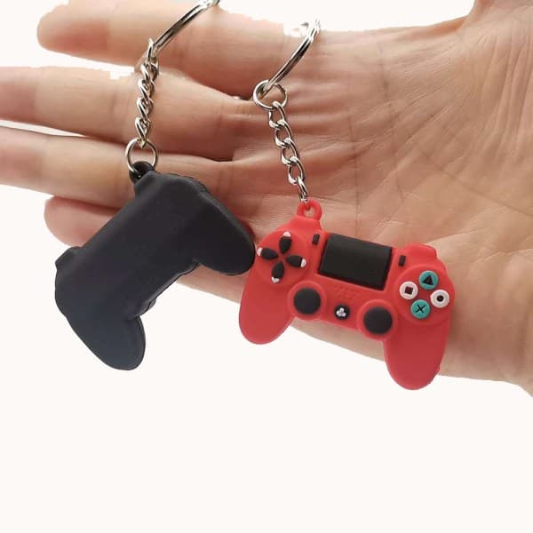 Unik Blød Videospil Controller Nøglering Rød IC