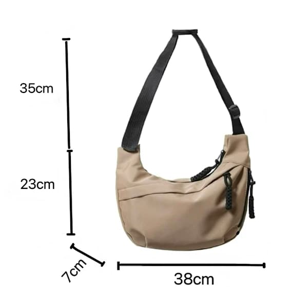 Rea Basic Kvalitet Budget Letvægts Crossbody Taske Multi Lomme Nylon Sling Bag Rejsetaske khaki medium khaki medium