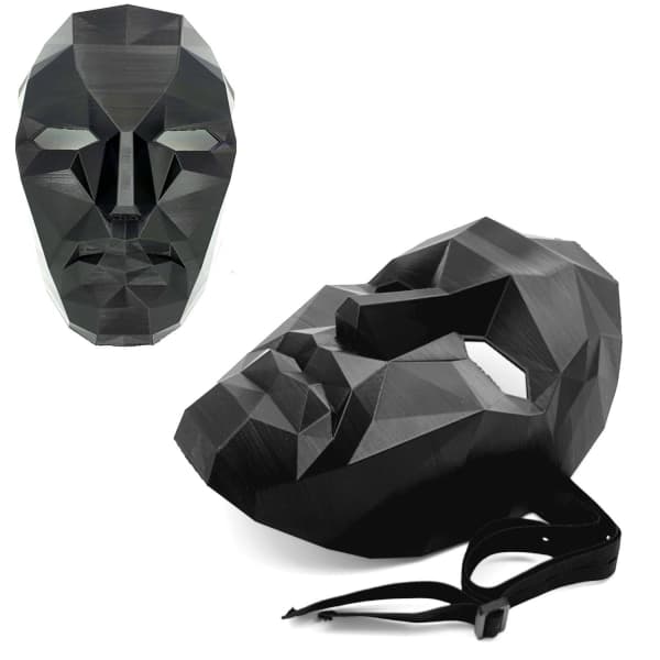 Squid Game Front Man Boss Cosplay Halloween Mask Svart Stor