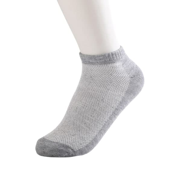 IC Låga Herrstrumpor Svart Vit Grå Bomull Mesh Kortstrumpa Herr Spo 4(5pair black)