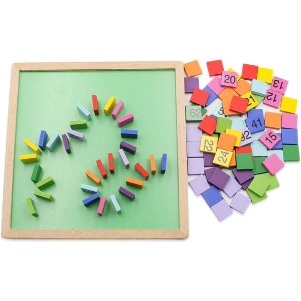 IG Montessori Matte i Tre som Teller Hundre, Brettspill, 1-100 Farge Digitalt Brett
