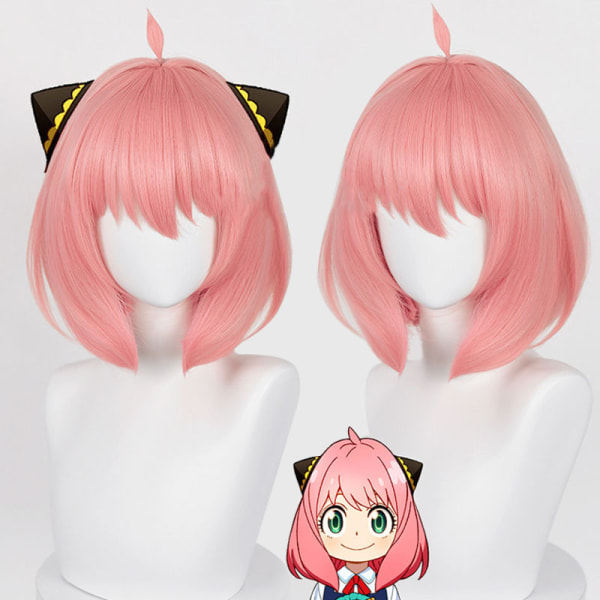 IC Anya Forger Cosplay Parykk Anime Parykk HSIU Rosa Kort Hår zy Pink