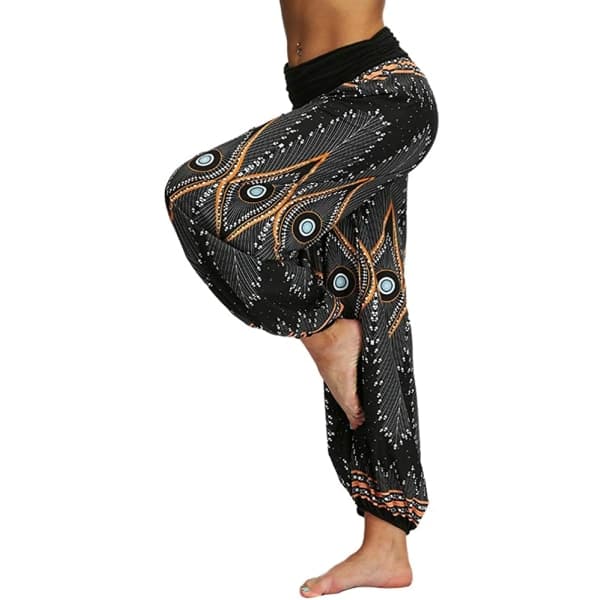 Casual mångsidiga yogabyxor med hög midja, en storlek