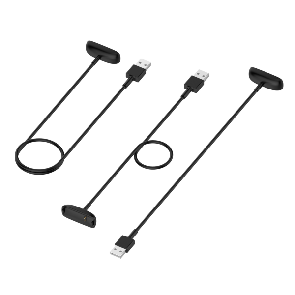 IC Fitbit Luxe & Charge 5 Lader - Svart 2 stk 100cm