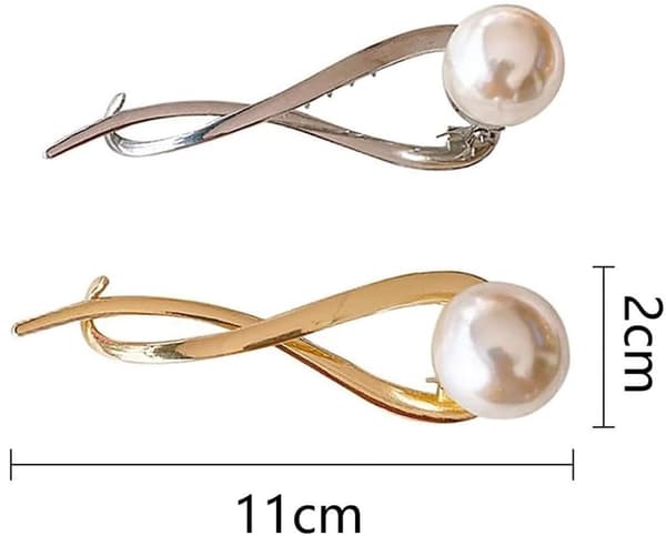 Stykker - Enkle - elegante - perlehårspenner - Franske - strasshårspenner - Hårpynt - Gaver - til - mødre - Gull