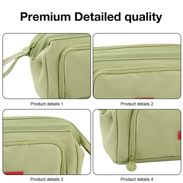 IG Dubbellagers båtformede pennväska med stor kapacitet multifunktion grøn
