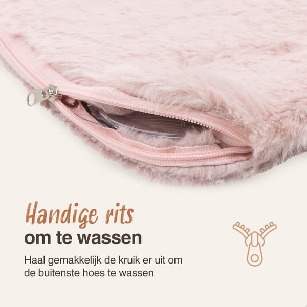 2-pack 2L varmvattenflaskor med extra mjuka dragkedjeförsedda överdrag, läckagesäkra korkar, 6 timmars värme, för mysig hemkomfort, rosa