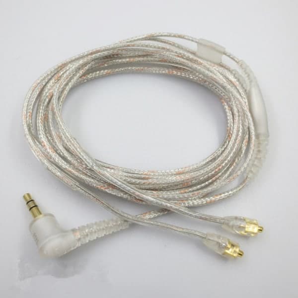 Ny 1,6 m mikrofonkabel till Shure SE215 hörlursbyte Silver