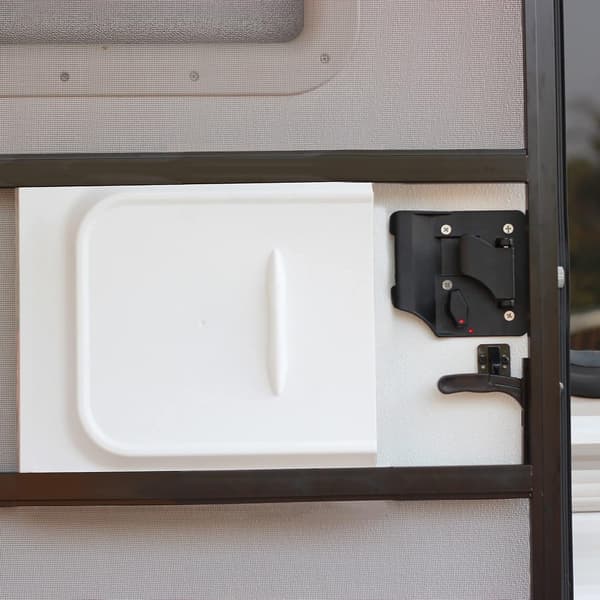 Bobilsmyggnettdør skyvepanel - 30,5 cm - hvit - med stopper