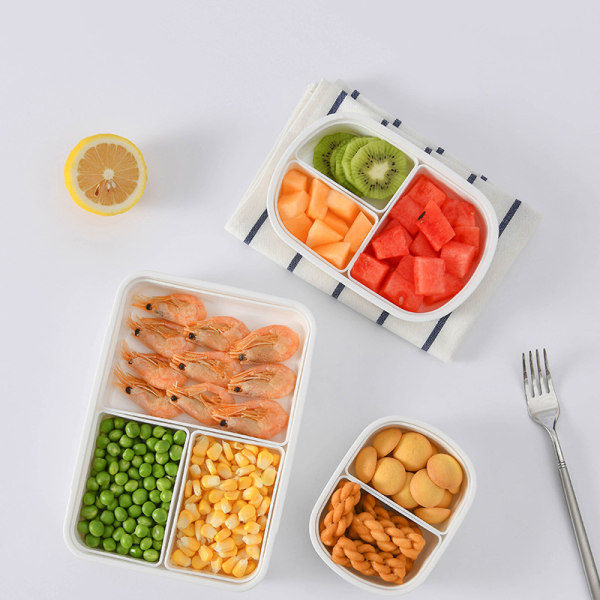 IC Bento Lunchbox med Avtagbara Fack, Mikrovågsugnssäker, Kylskåpsvänlig, Vit, 350ml