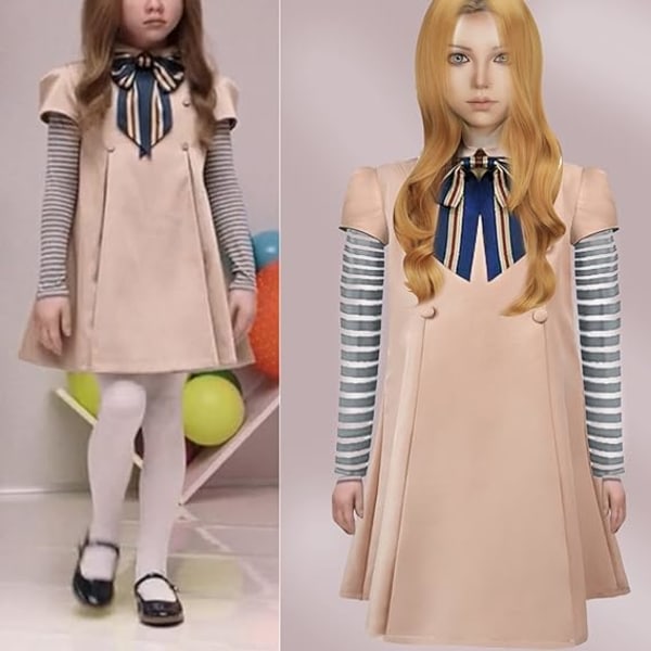 IC Dukkeklædning med Paryk Halloween Dukke Kostume Cosplay Sæt 110