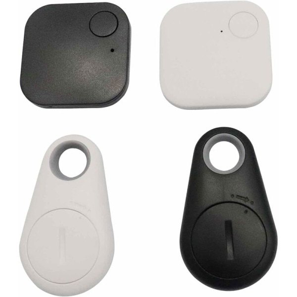 IC 4 kpl vit+PE-pussi+käyttöohje*2, musta+PE-pussi+käyttöohje*2 Bluetooth älykäs sijainninseuranta lemmikkieläinten etsijä