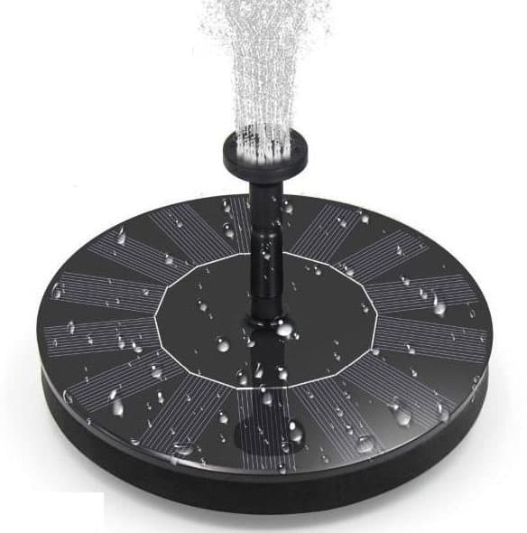 Soldriven vattenfontän 16 cm Svart 150