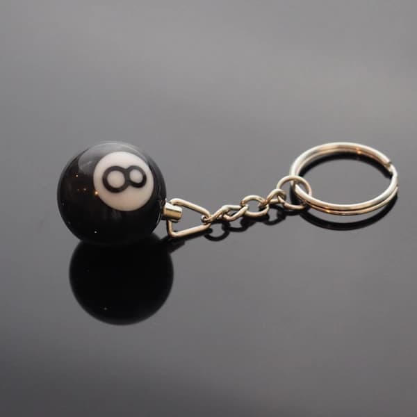 Pool 8 Ball Billard Charm Nøglering Vedhæng Cool Spillergave