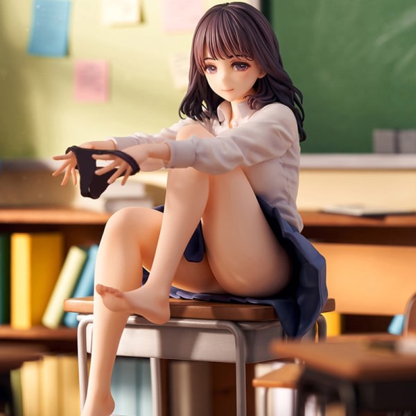 IC 1:6 Lovely Figure Wind Blown After Class 22cm Anime Girl PVC Ac Black one size