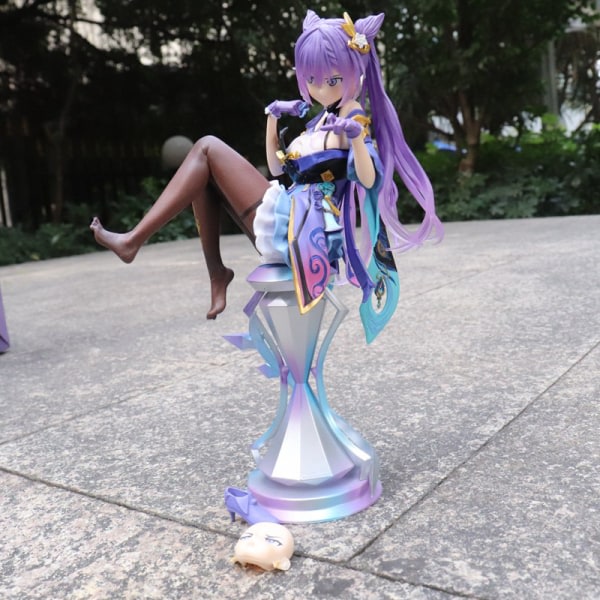 IC 21 cm Genshin Impact Anime Figur Keqing Actionfigur Modell D Lila One Size